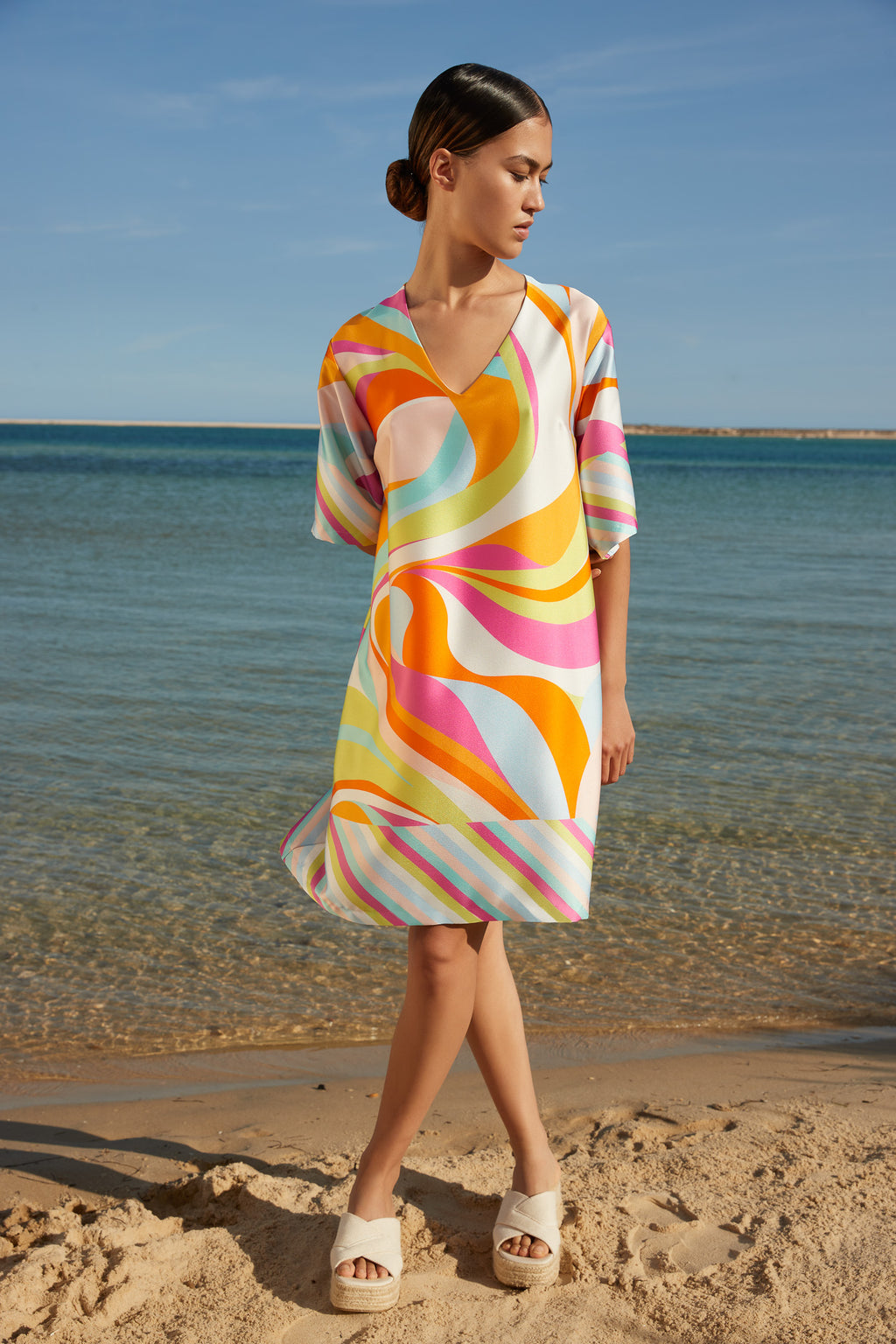 Jurken lange mouw multicolor Atmos