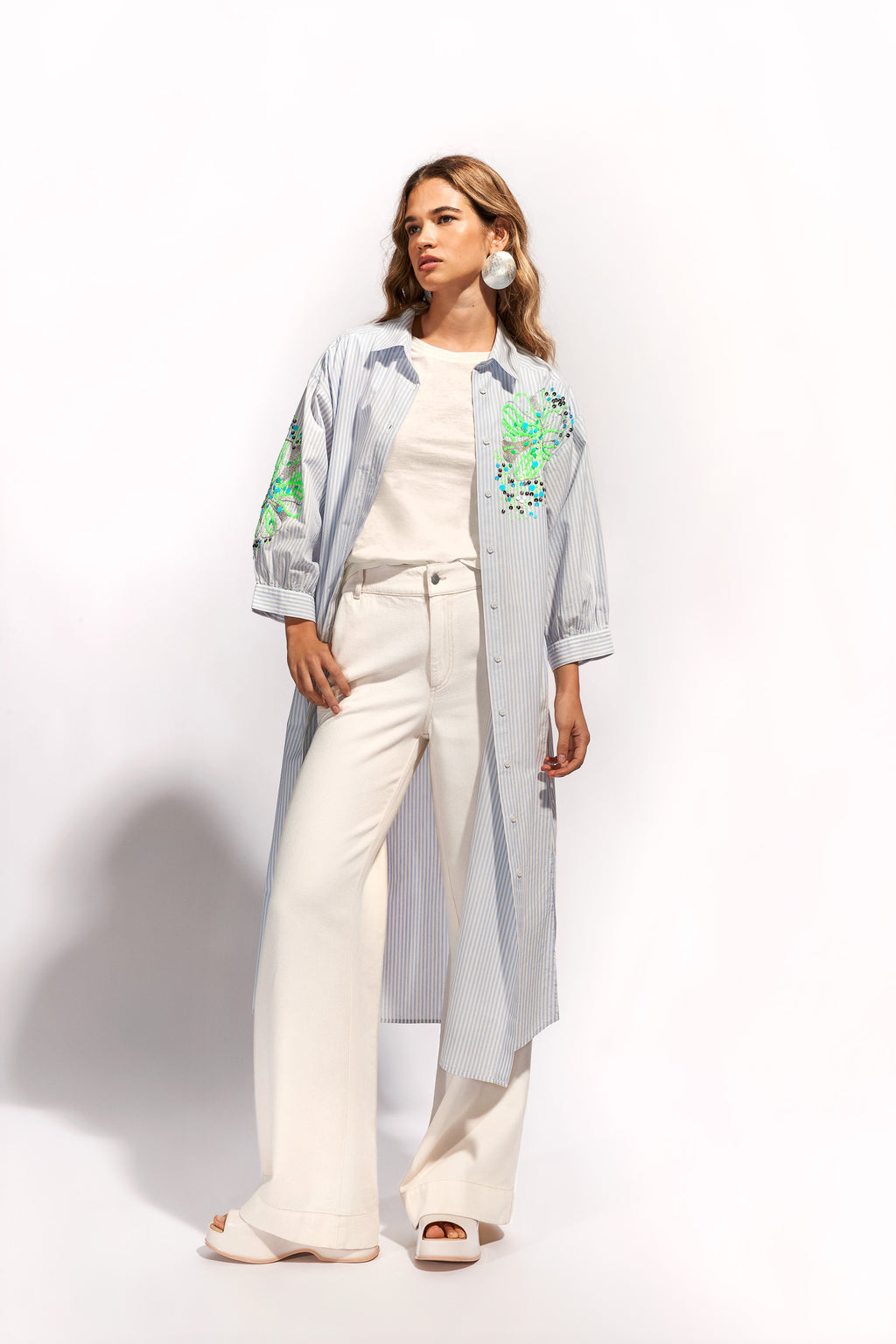 Jurken lange mouw blauw Senso