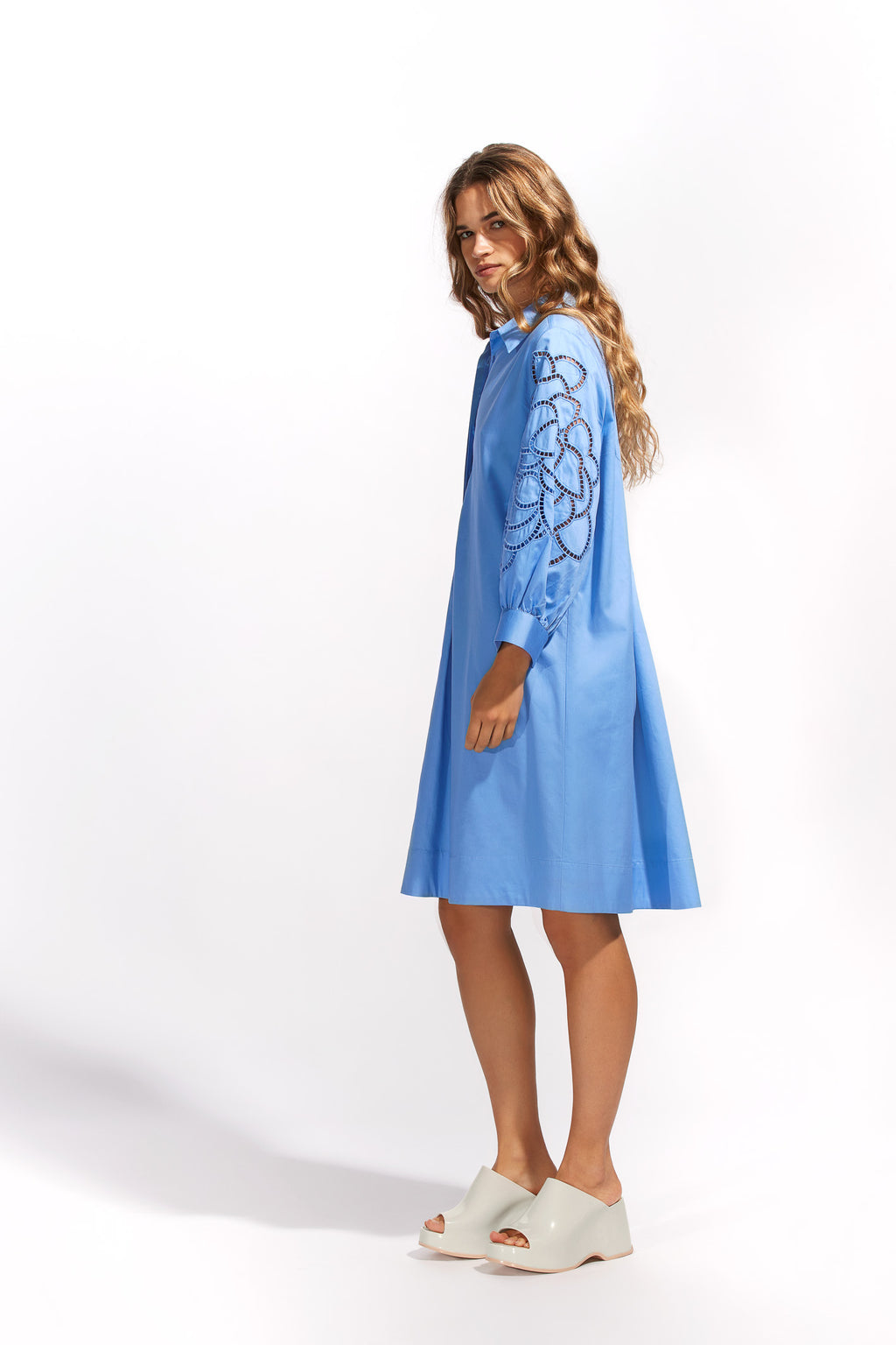 Jurken lange mouw blauw Senso
