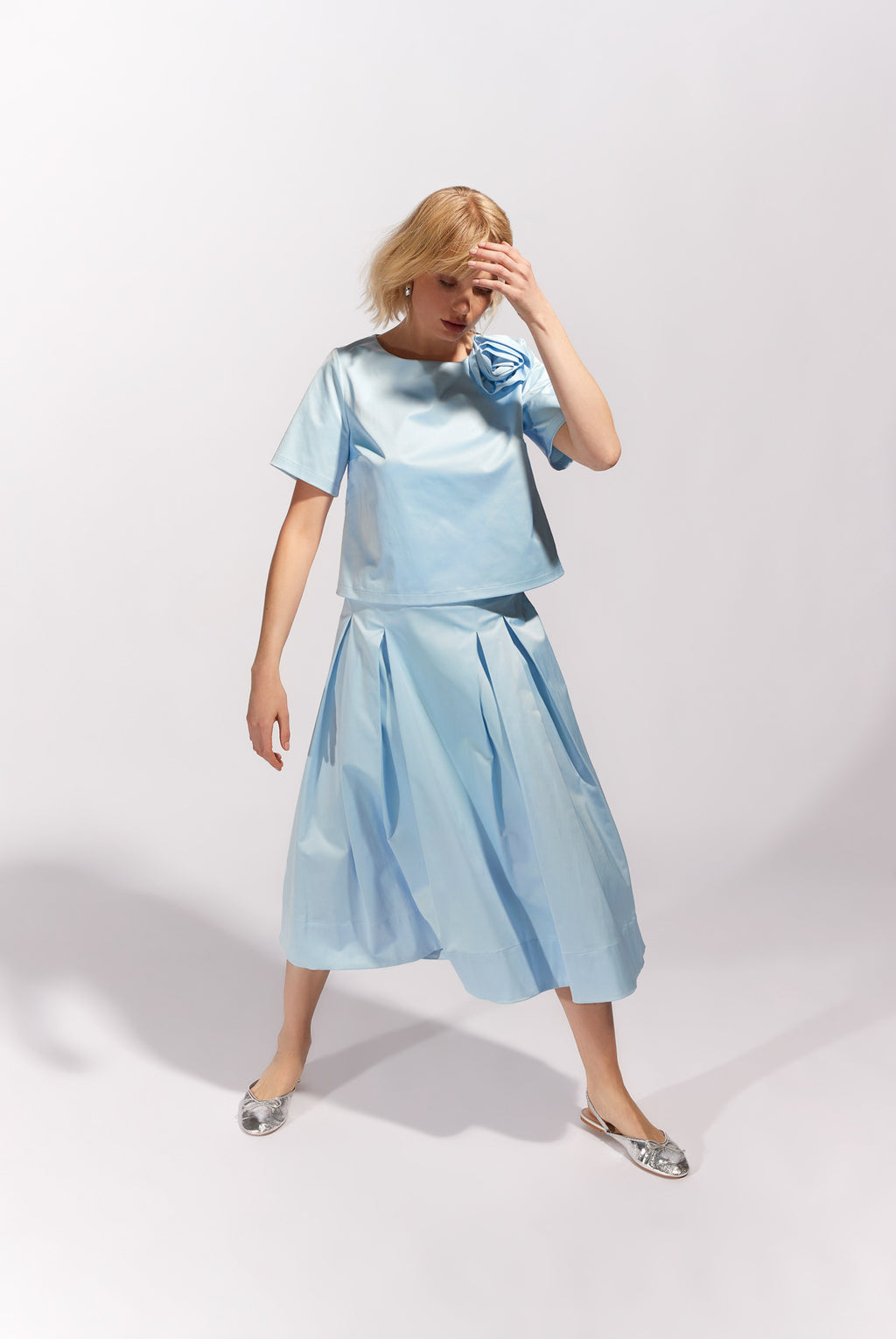 Blouses korte mouw blauw Senso