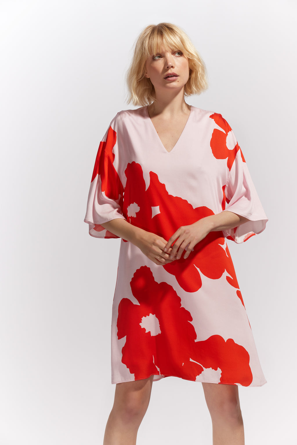 Jurken lange mouw rood Senso