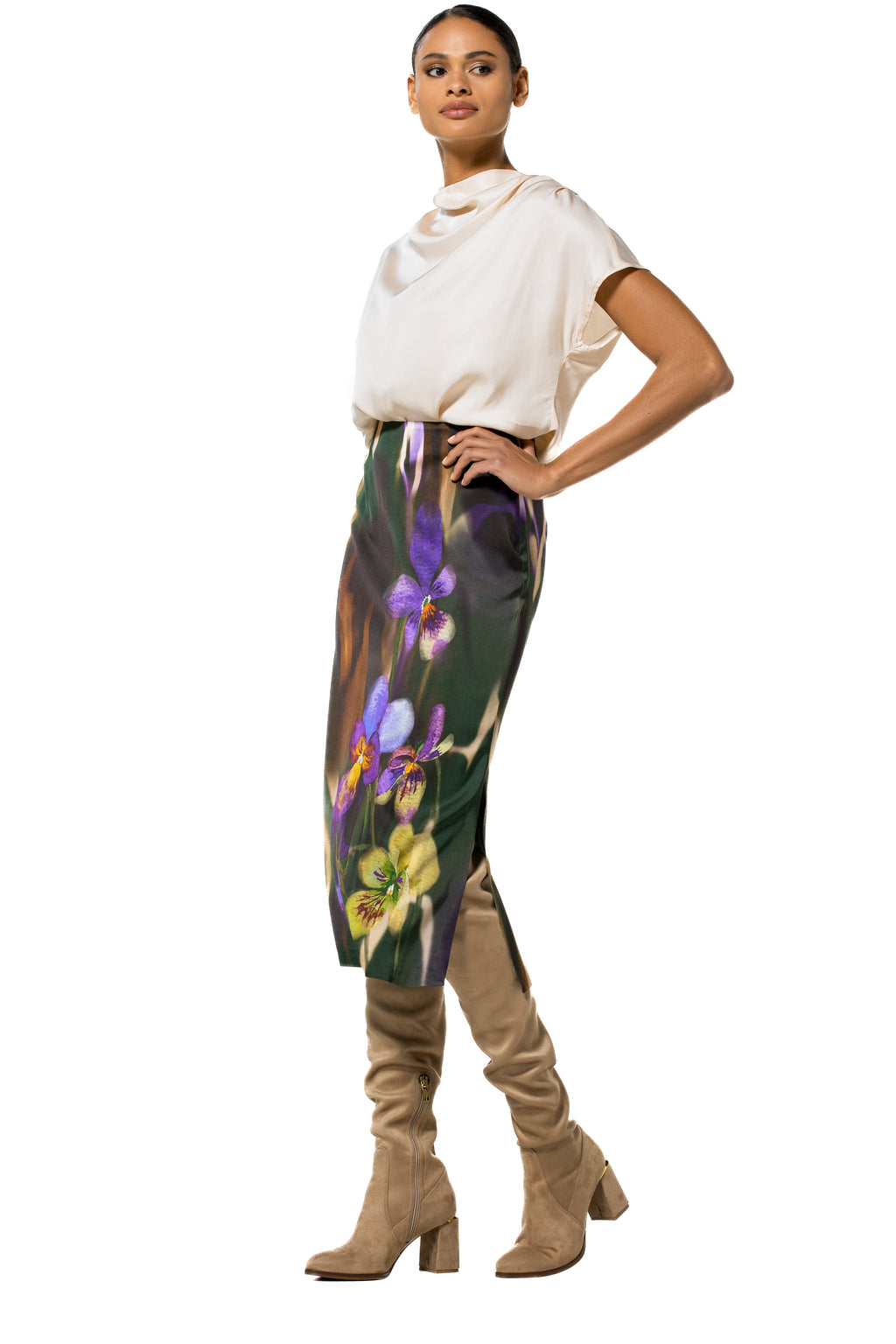 Blouses korte mouw beige Caroline Biss