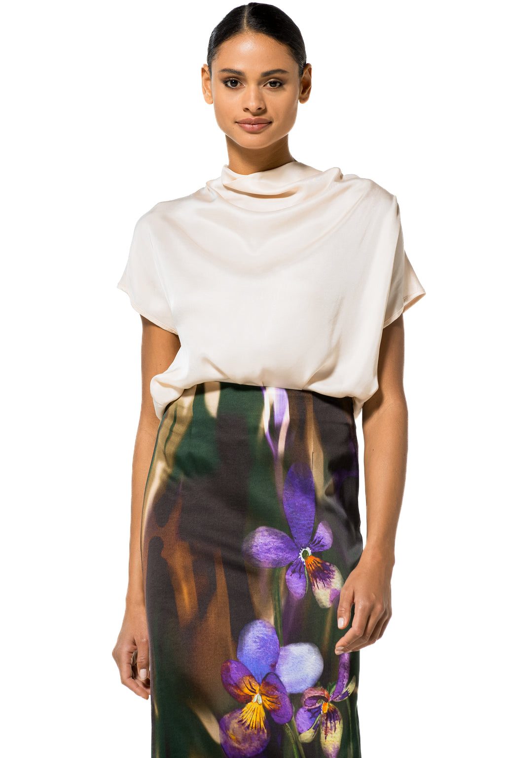 Blouses korte mouw beige Caroline Biss