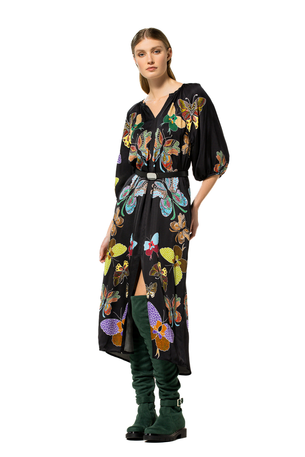 Jurken lange mouw multicolor Caroline Biss