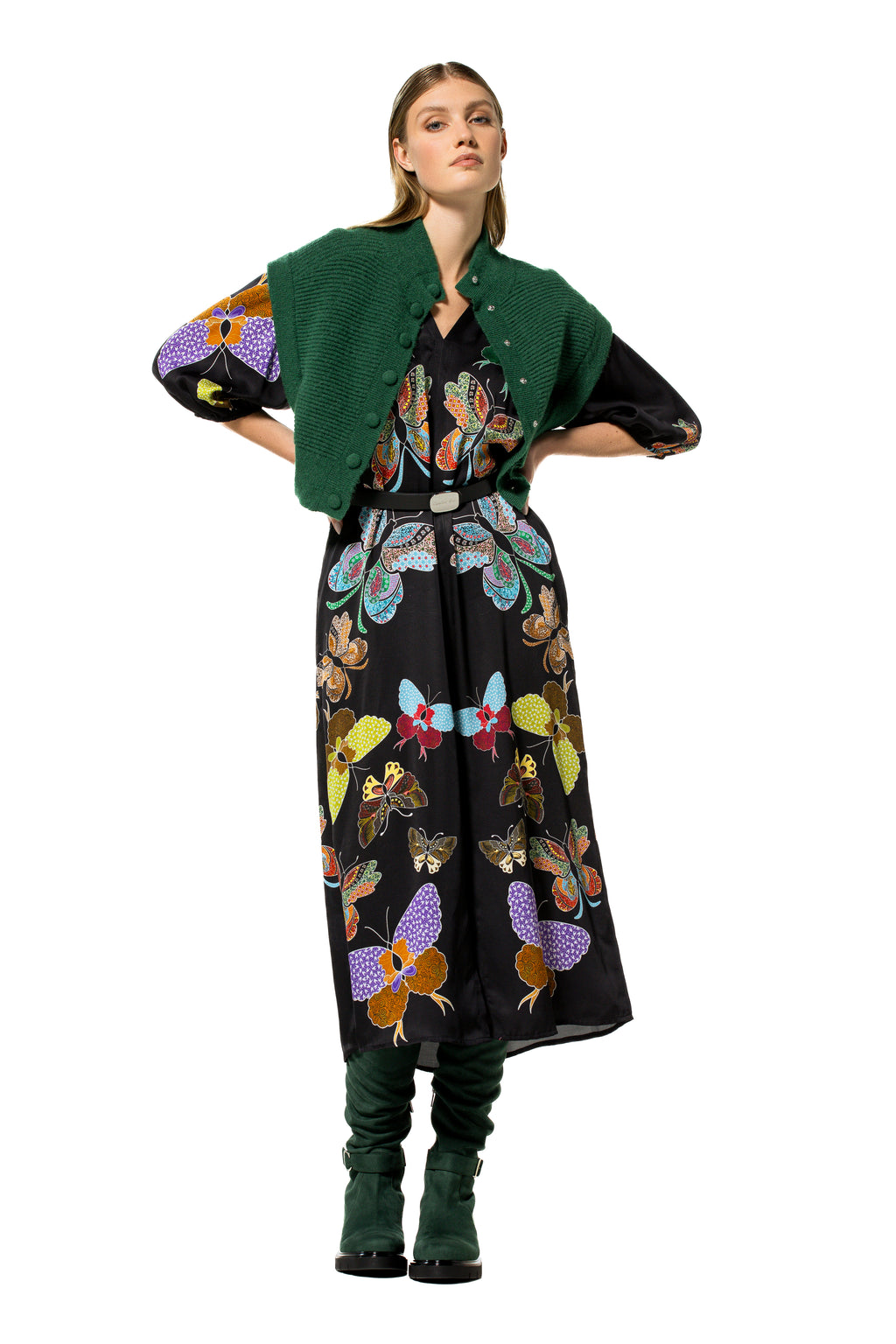 Jurken lange mouw multicolor Caroline Biss
