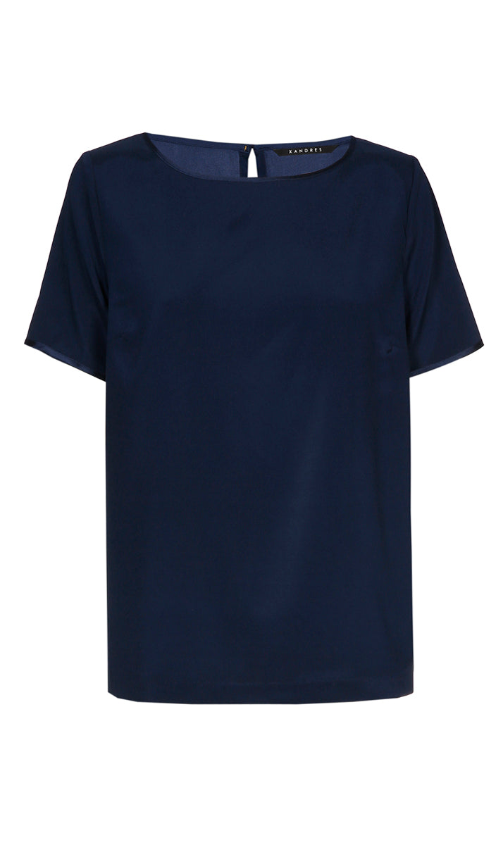 Blouses korte mouw blauw Xandres