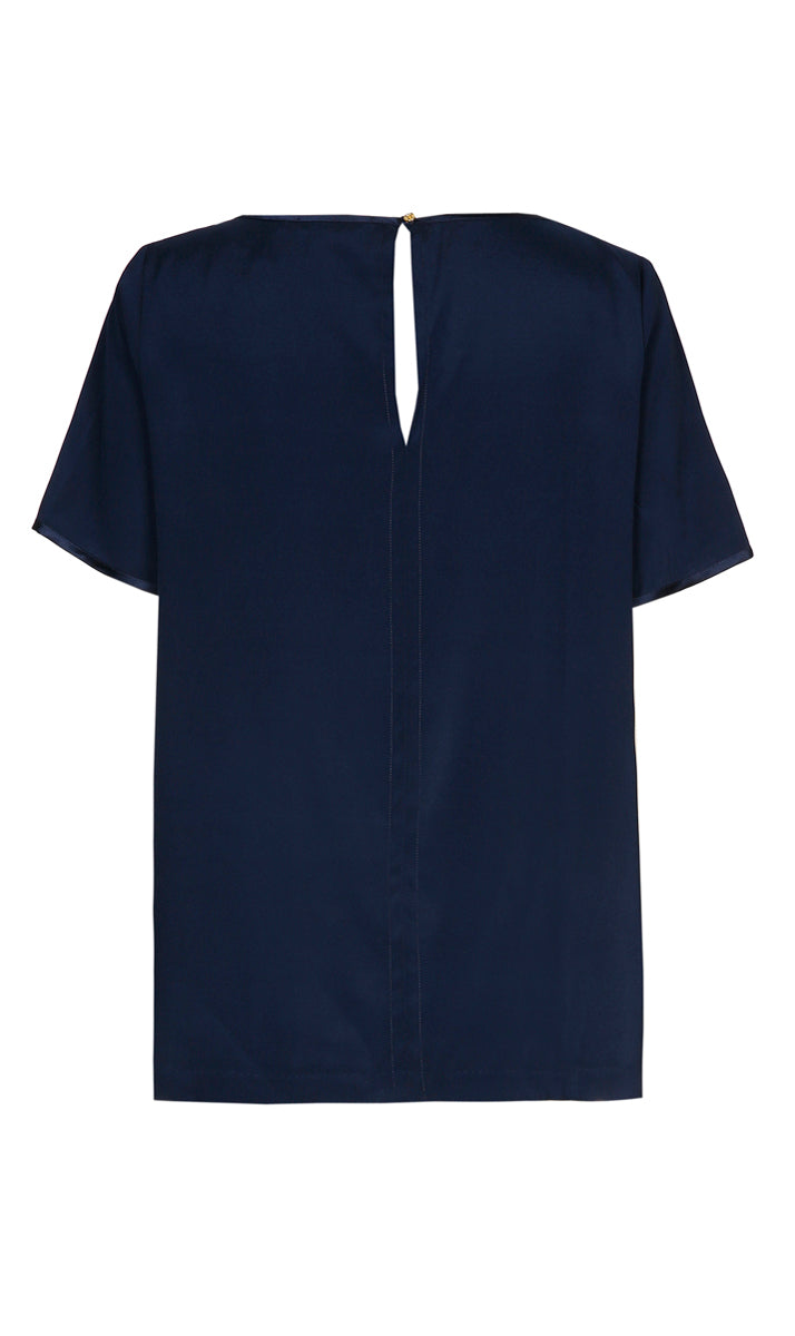 Blouses korte mouw blauw Xandres