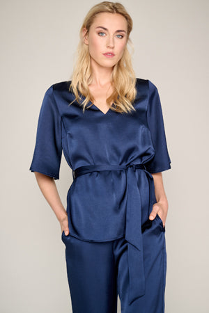 Blouses korte mouw navy Marie Méro