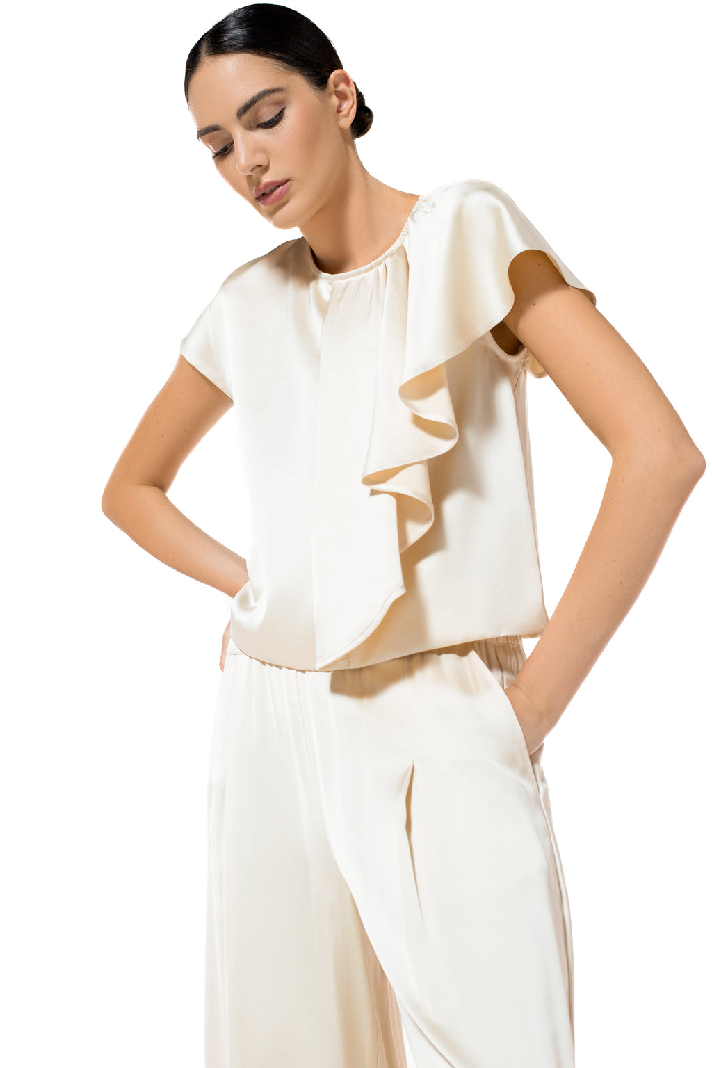 Blouses korte mouw goud Caroline Biss