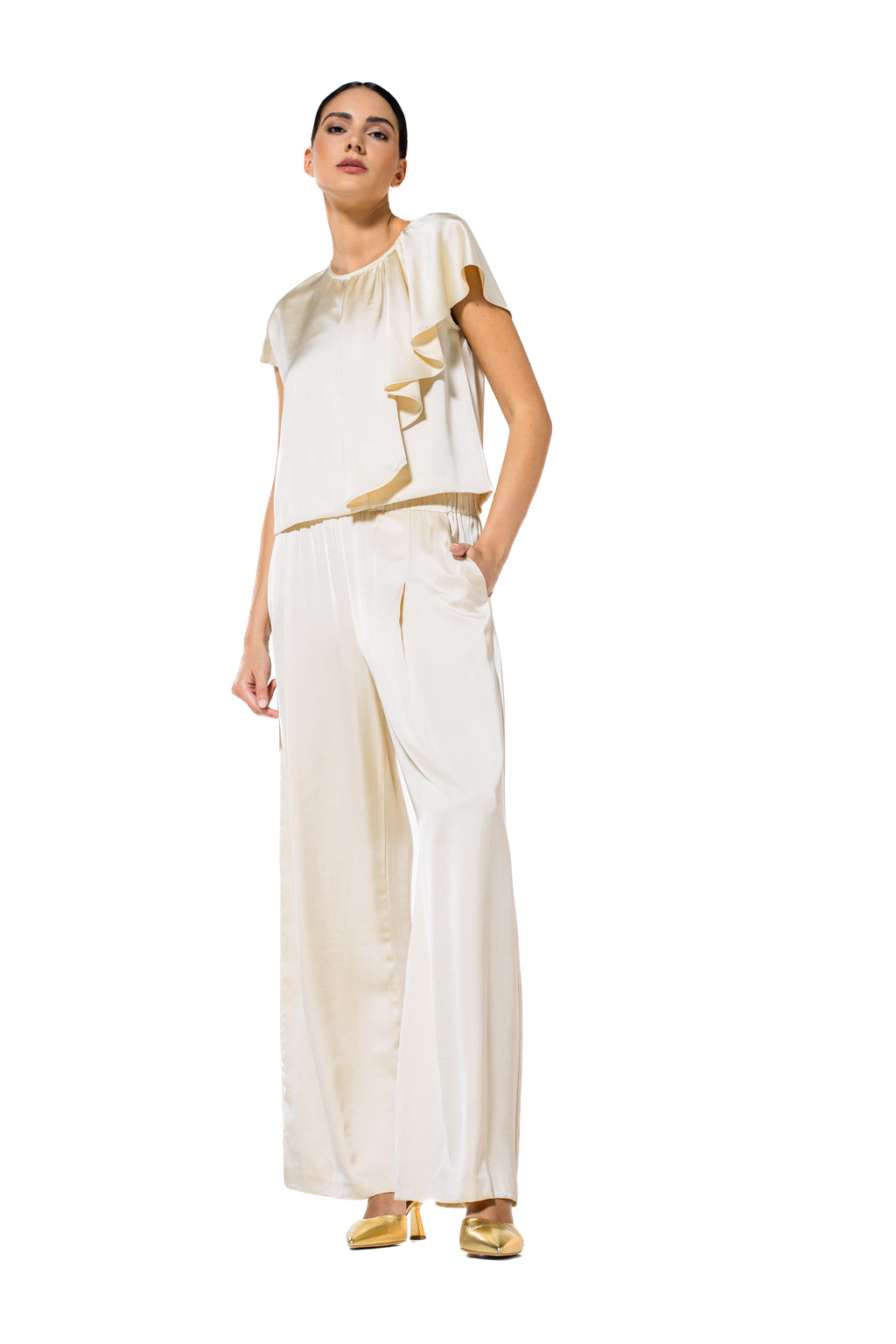 Blouses korte mouw goud Caroline Biss