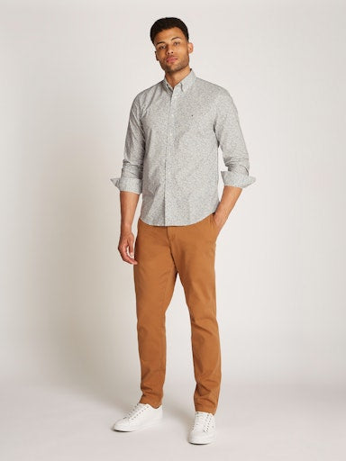 Hemden lange mouw beige Tommy Hilfiger