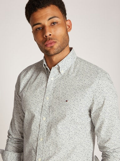 Hemden lange mouw beige Tommy Hilfiger