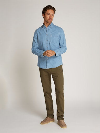 Hemden lange mouw blauw Tommy Hilfiger