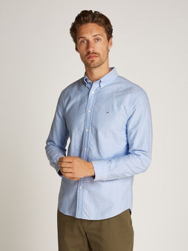 Hemden lange mouw blauw Tommy Hilfiger