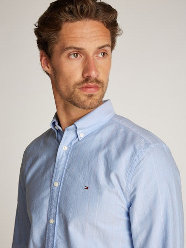 Hemden lange mouw blauw Tommy Hilfiger