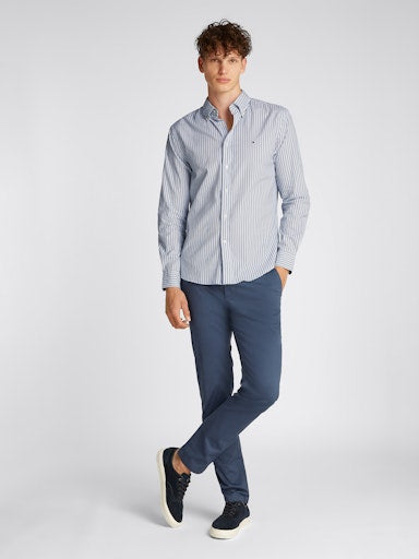 Hemden lange mouw blauw Tommy Hilfiger