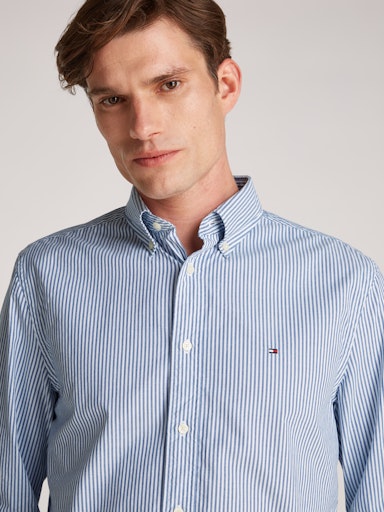 Hemden lange mouw blauw Tommy Hilfiger