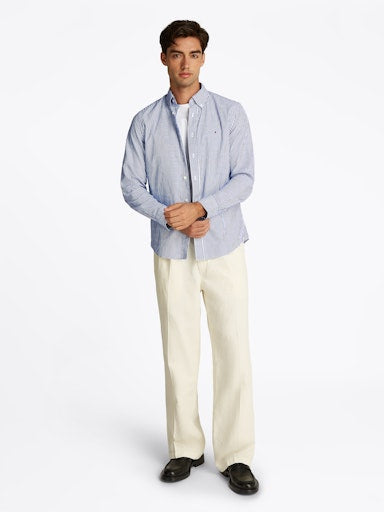 Hemden lange mouw blauw Tommy Hilfiger