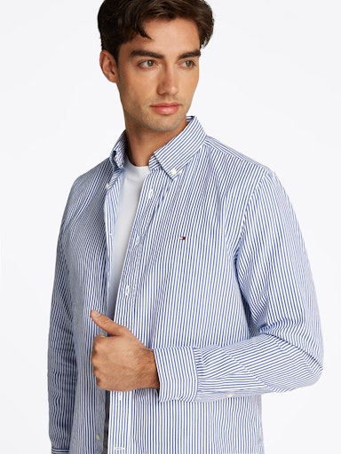 Hemden lange mouw blauw Tommy Hilfiger