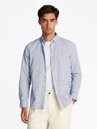 Hemden lange mouw blauw Tommy Hilfiger