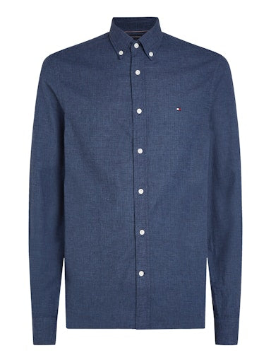 Hemden lange mouw blauw Tommy Hilfiger