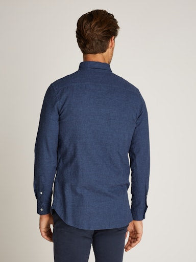 Hemden lange mouw blauw Tommy Hilfiger