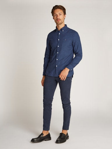 Hemden lange mouw blauw Tommy Hilfiger