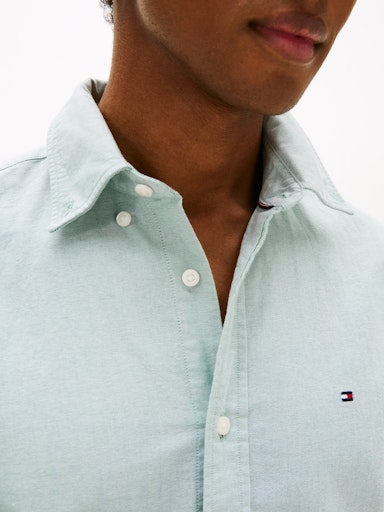 Hemden lange mouw groen Tommy Hilfiger
