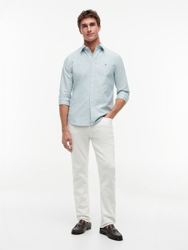 Hemden lange mouw groen Tommy Hilfiger