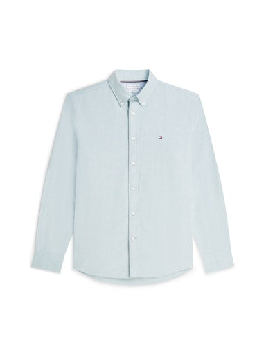 Hemden lange mouw groen Tommy Hilfiger