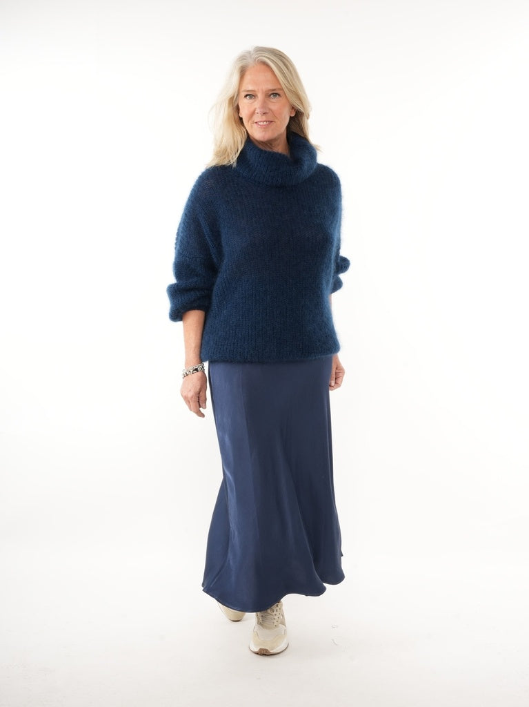 Rokken navy BLACK ROSE