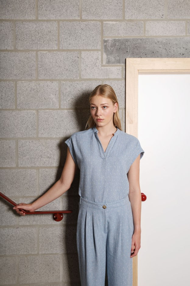 Blouses korte mouw blauw Hampton Bays