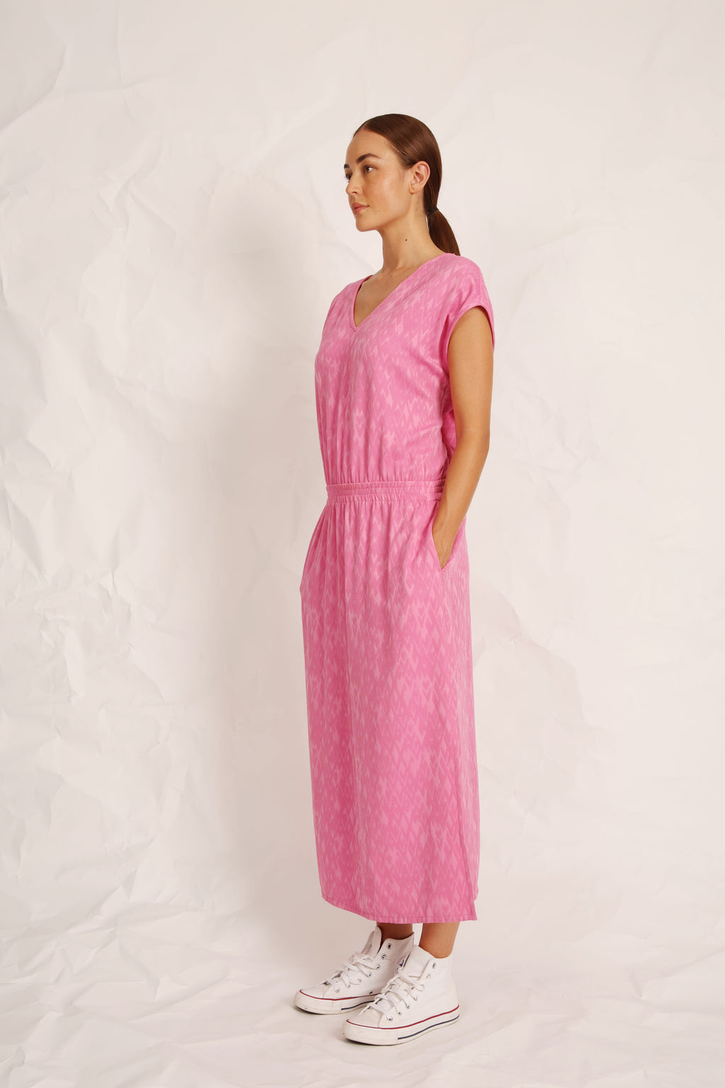Jurken korte mouw roze Hampton Bays