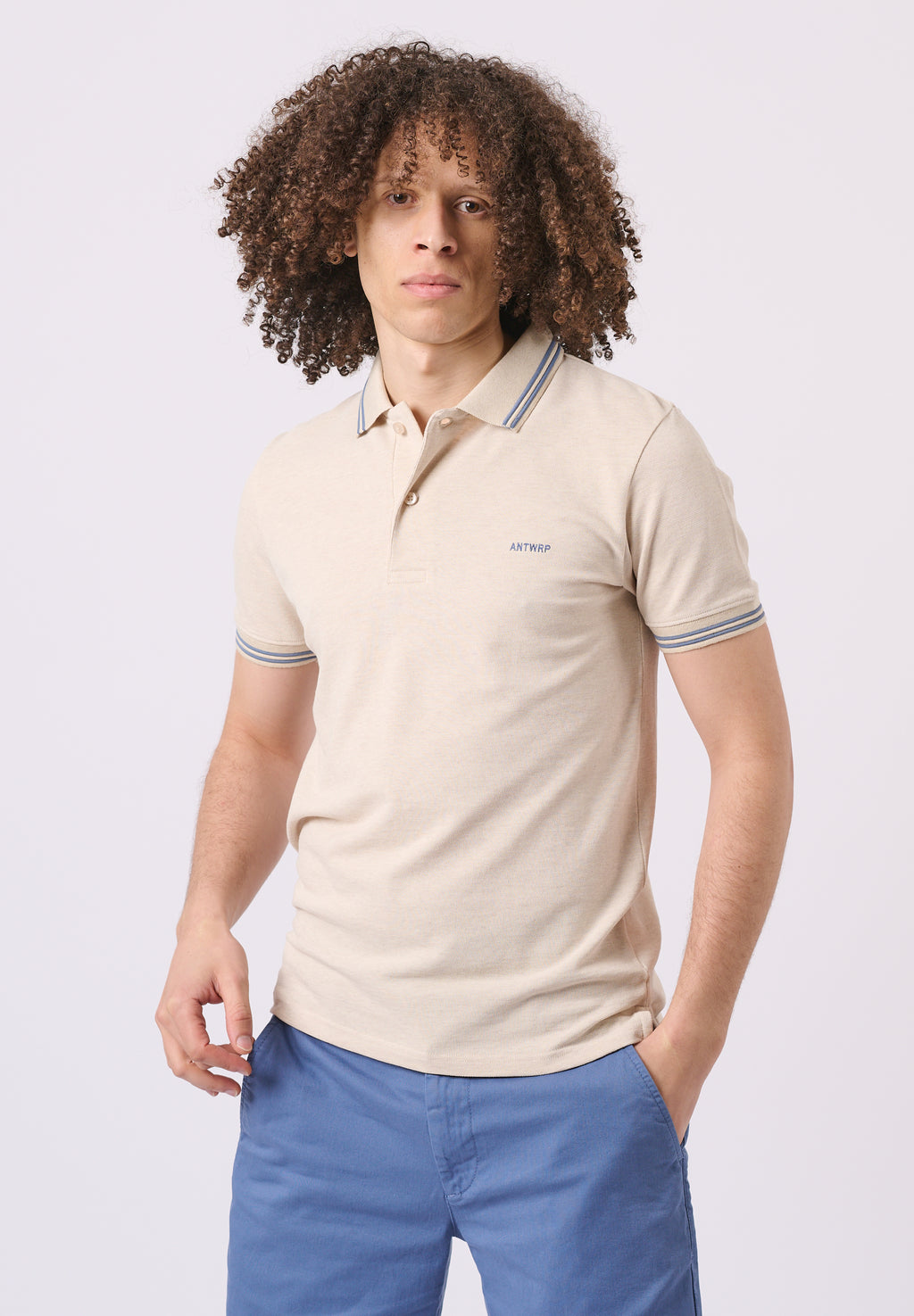 Polo's korte mouw beige ANTWRP