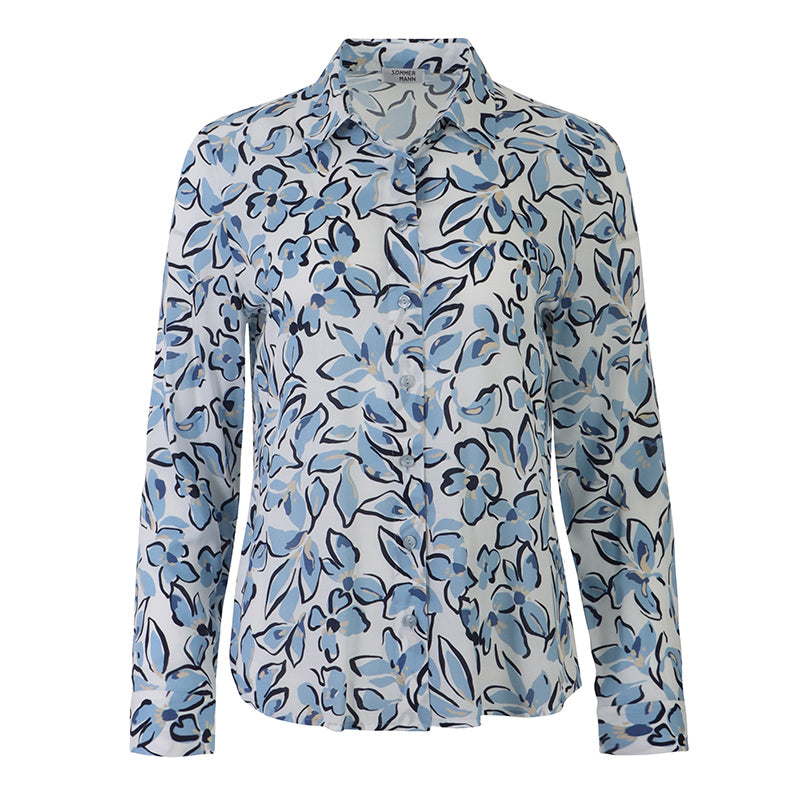 Blouses lange mouw blauw Sommermann