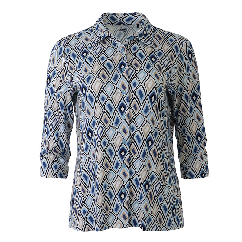 Blouses lange mouw blauw Sommermann
