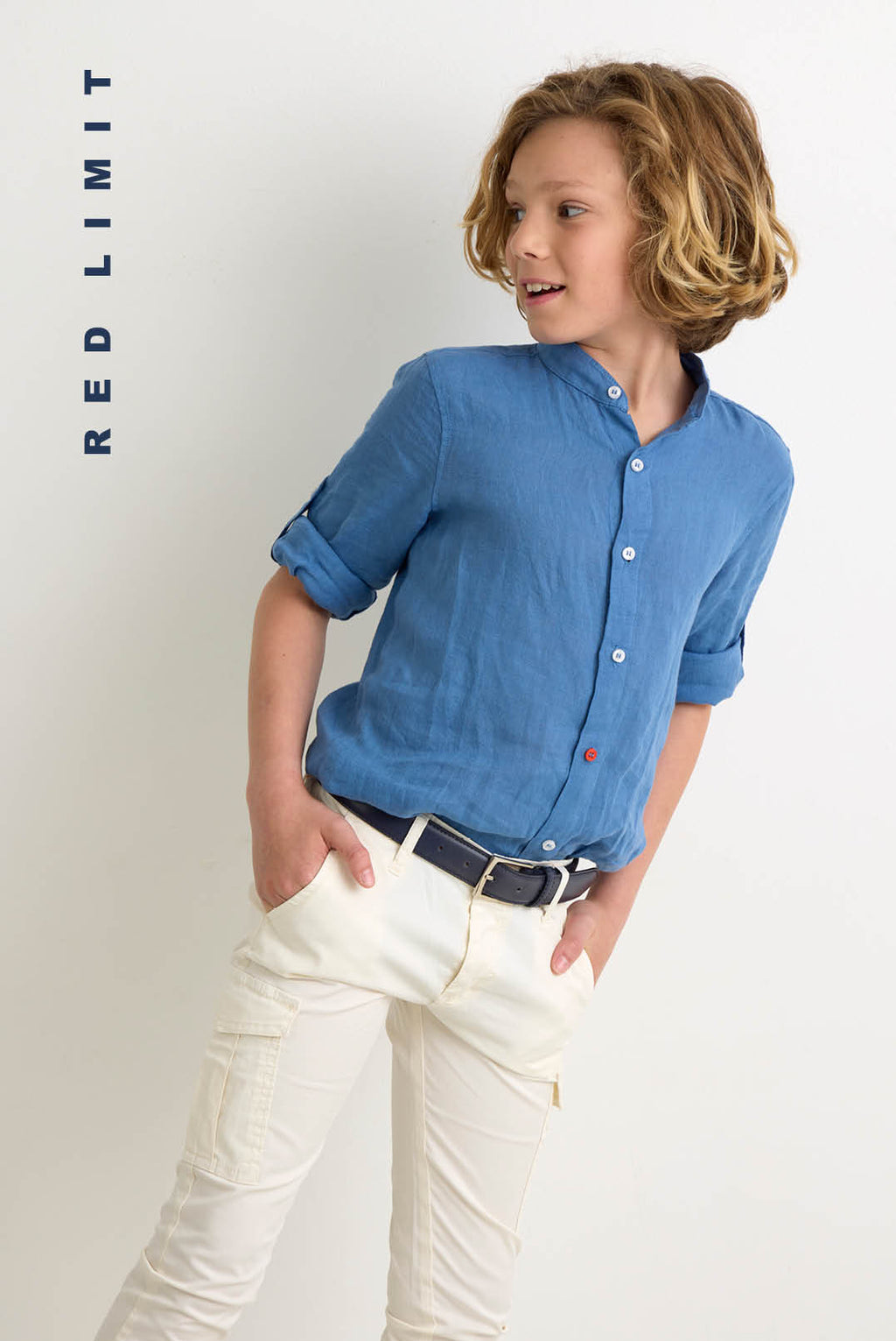 Hemden lange mouw blauw Red Limit