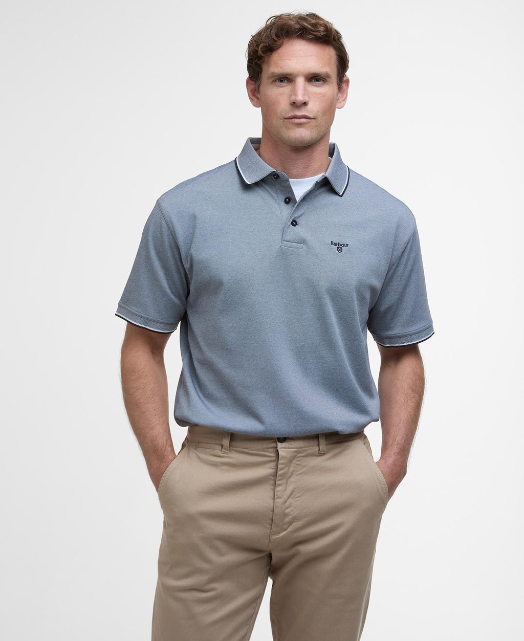 Polo's korte mouw navy Barbour