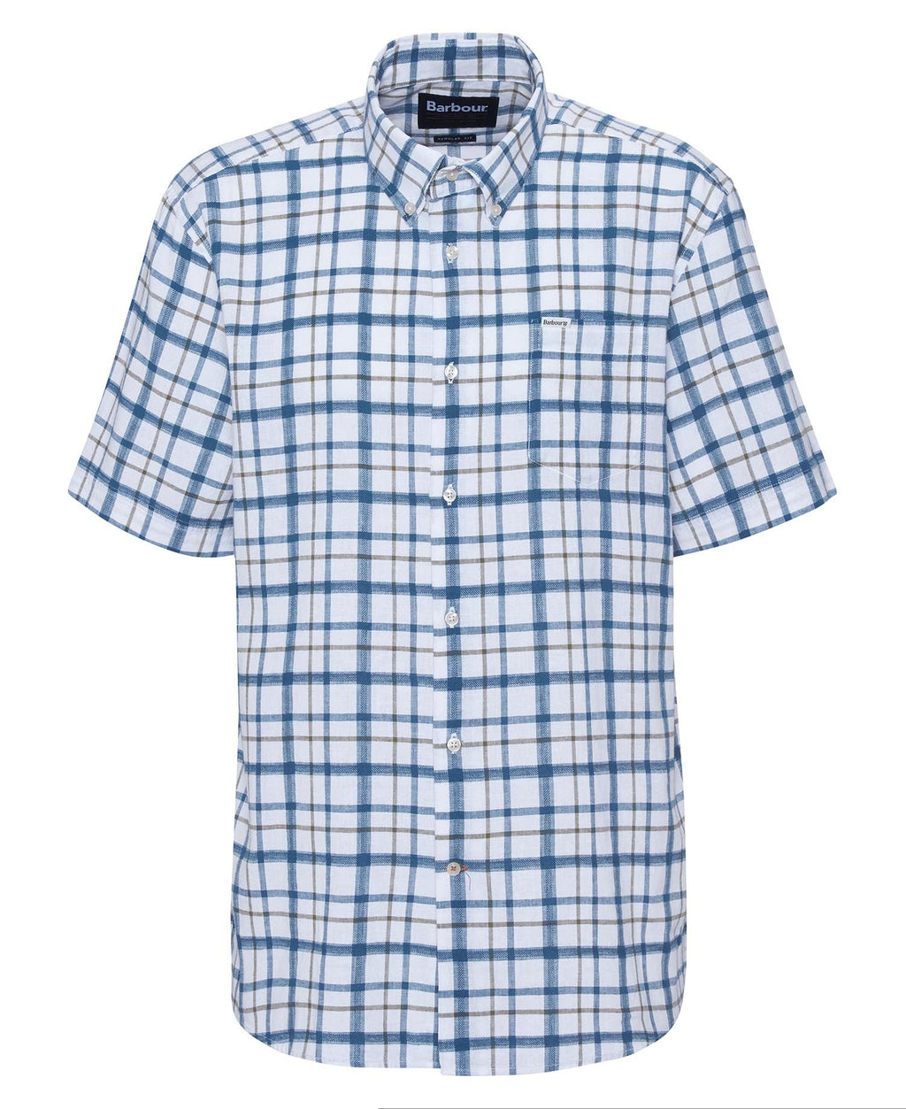 Hemden korte mouw navy Barbour