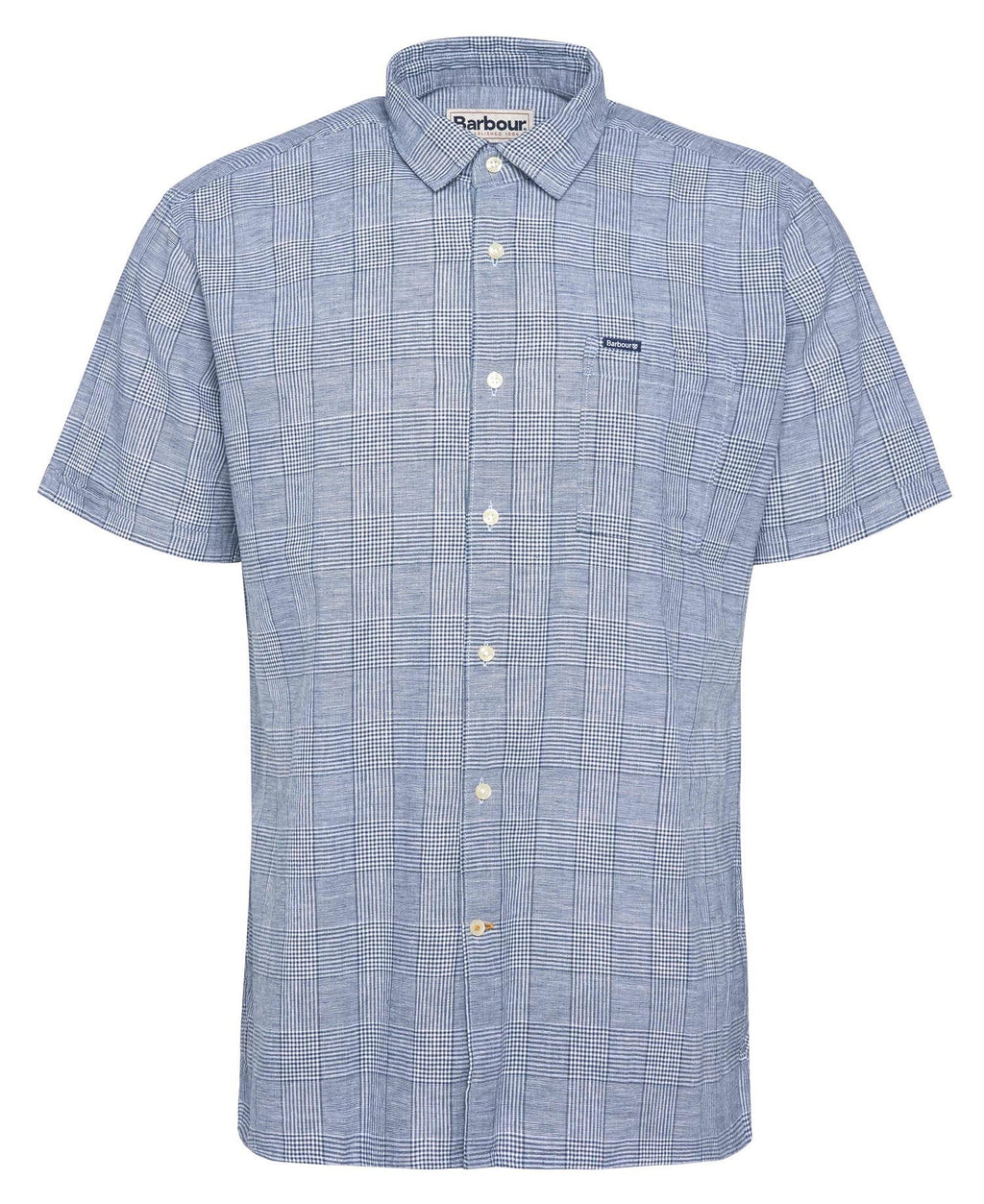 Hemden korte mouw navy Barbour