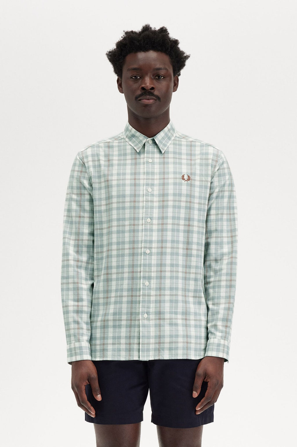 Hemden korte mouw beige Fred Perry