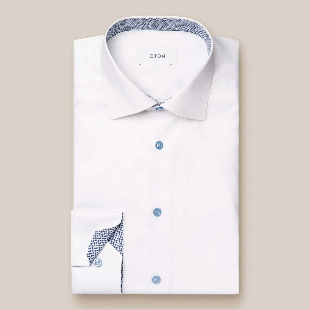 Hemden lange mouw wit ETON SHIRT