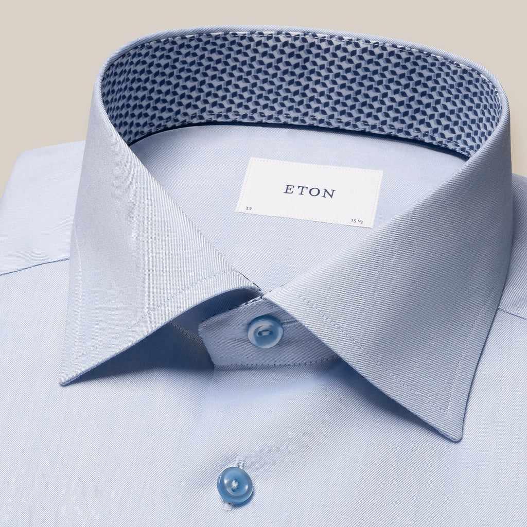 Hemden lange mouw blauw ETON SHIRT