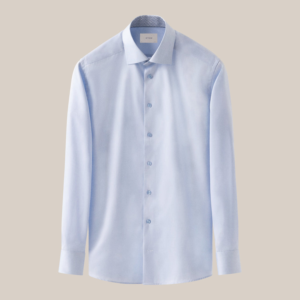 Hemden lange mouw blauw ETON SHIRT