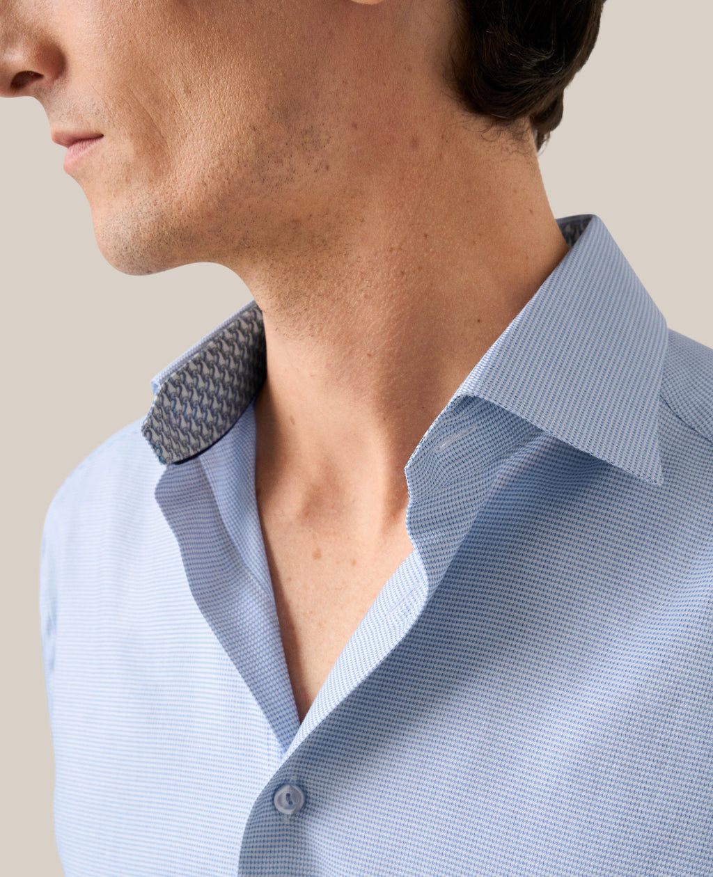Hemden lange mouw blauw ETON SHIRT