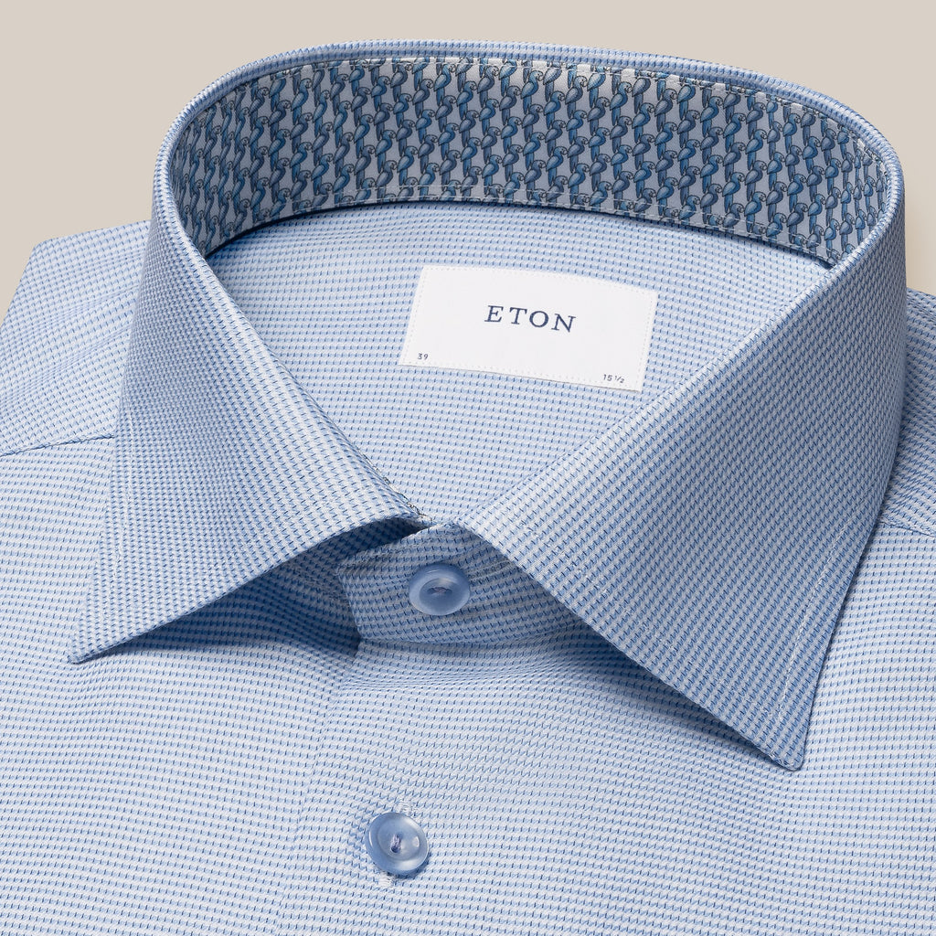 Hemden lange mouw blauw ETON SHIRT