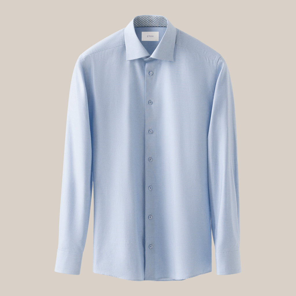 Hemden lange mouw blauw ETON SHIRT