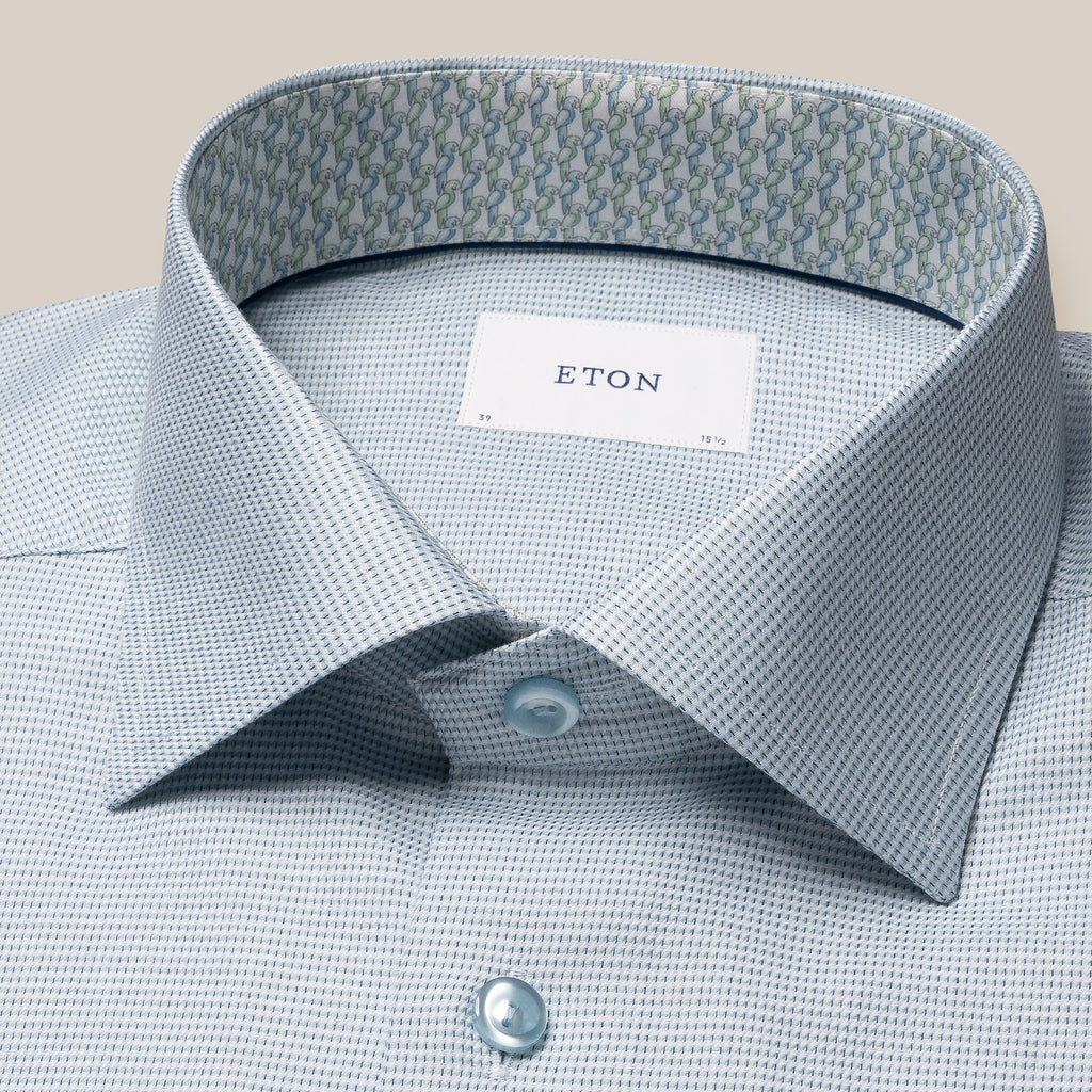 Hemden lange mouw groen ETON SHIRT