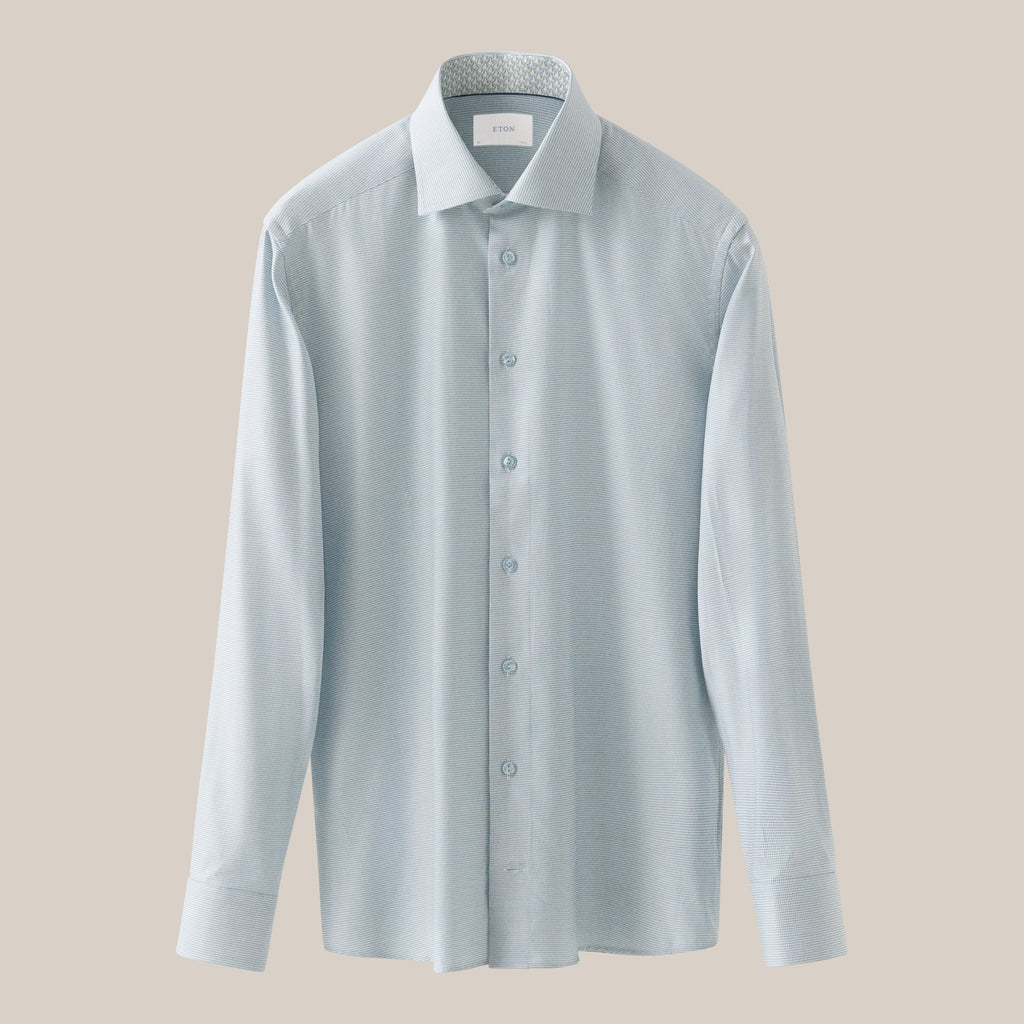 Hemden lange mouw groen ETON SHIRT