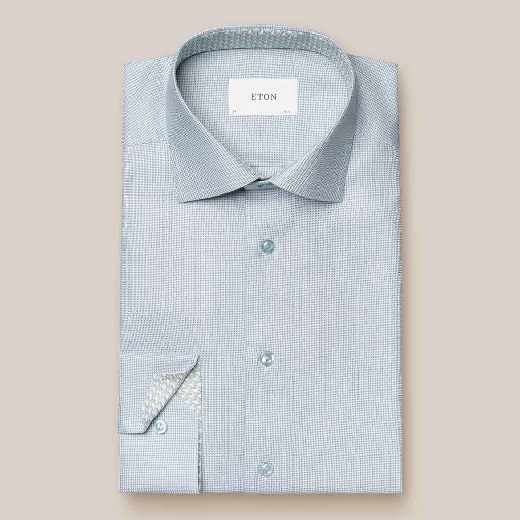 Hemden lange mouw groen ETON SHIRT